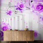 Fotomurales Rosas moradas desde el techo