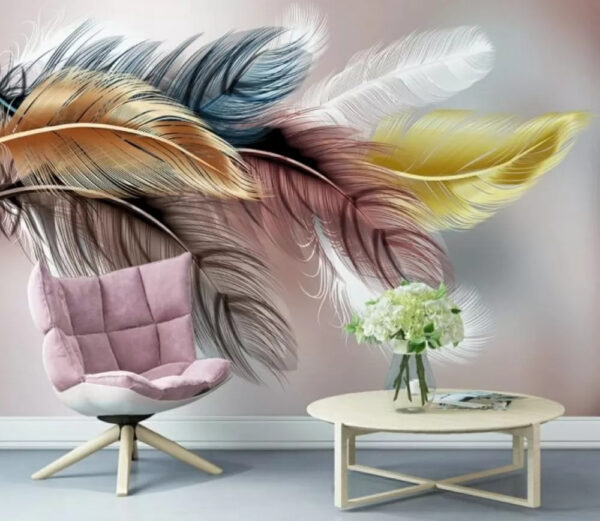 Plumas vivas en tonos pastel Fotomurales Plumas vivas en tonos pastel