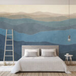 Fotomurales Paisaje de colinas con líneas