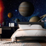 Fotomurales Planeta en el espacio con estrellas