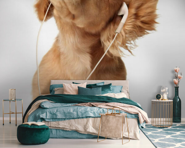 Perro con auriculares Fotomurales Perro con auriculares