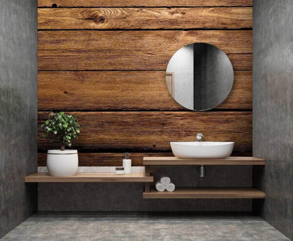 Tablones de madera rústica con nudos Fotomurales Tablones de madera rústica con nudos