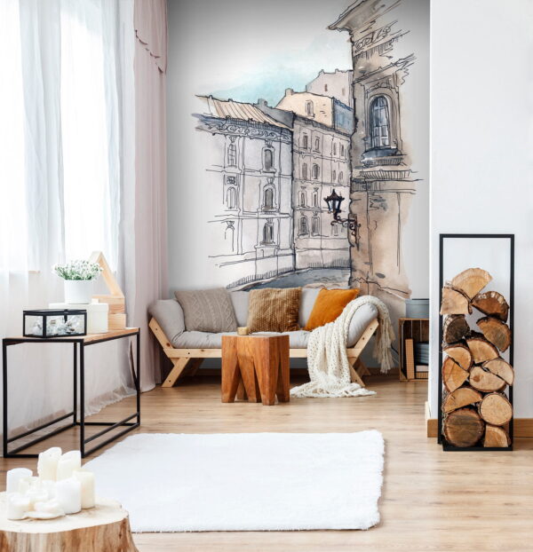 Dibujo de un edificio Fotomurales Dibujo de un edificio