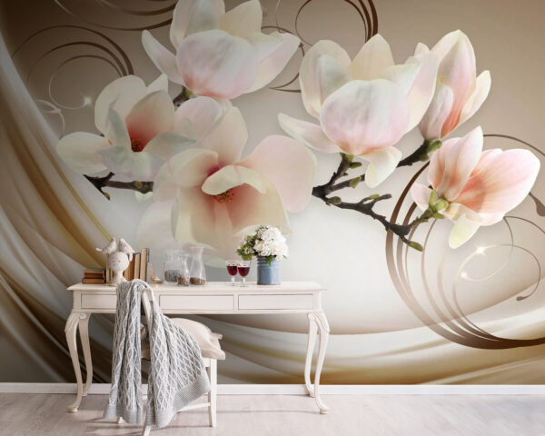 Delicadas flores sobre un fondo suave Fotomurales Delicadas flores sobre un fondo suave
