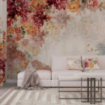 Fotomurales Vibrantes motivos florales en tonos suaves