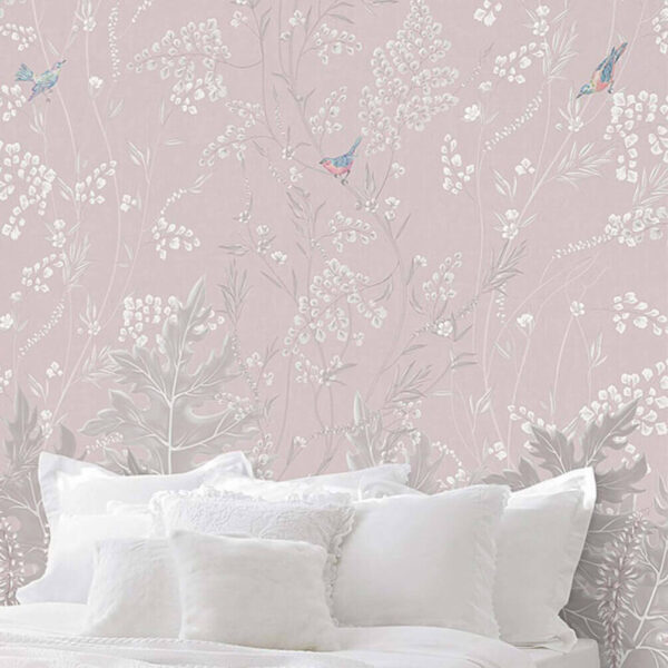 Papel pintado con pájaros y plantas Fotomurales Papel pintado con pájaros y plantas