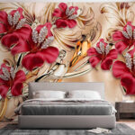 Fotomurales Diseño floral ornamentado con destellos