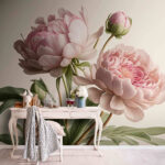 Fotomurales Flores de peonía en suaves tonos rosados