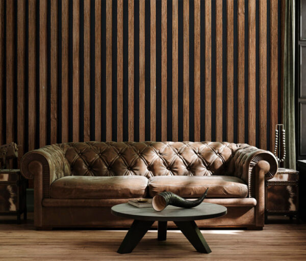 Listones de madera con fondo oscuro Fotomurales Listones de madera con fondo oscuro