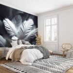 Fotomurales Suaves plumas blancas en suaves capas