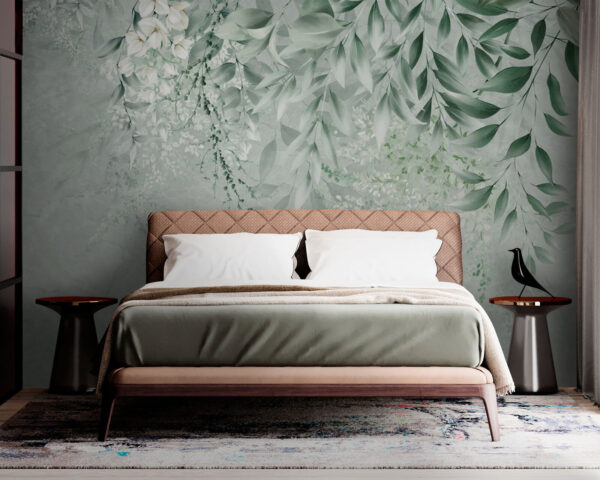 Elegancia floral con sutiles hojas Fotomurales Elegancia floral con sutiles hojas