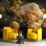 Fotomurales Rosas delicadas en tonos intensos