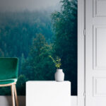 Fotomurales Bosque de árboles con niebla