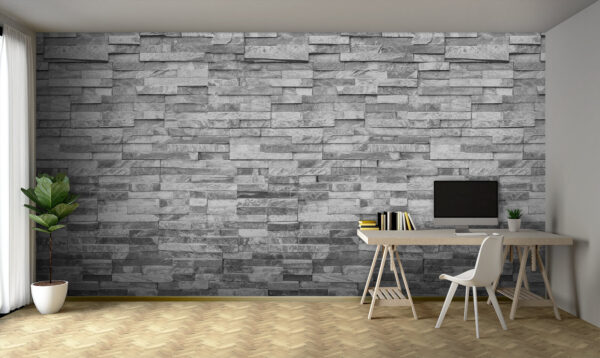 Pared de ladrillo gris patrón de textura Fotomurales Pared de ladrillo gris patrón de textura