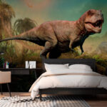 Fotomurales Dinosaurio con cuernos y cuello largo