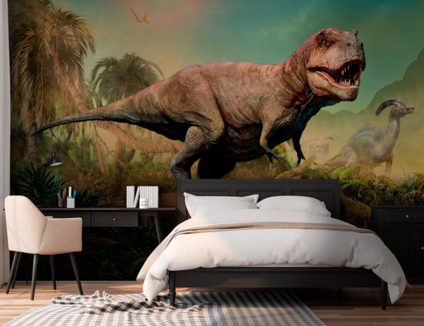 Dinosaurio con cuernos y cuello largo Fotomurales Dinosaurio con cuernos y cuello largo