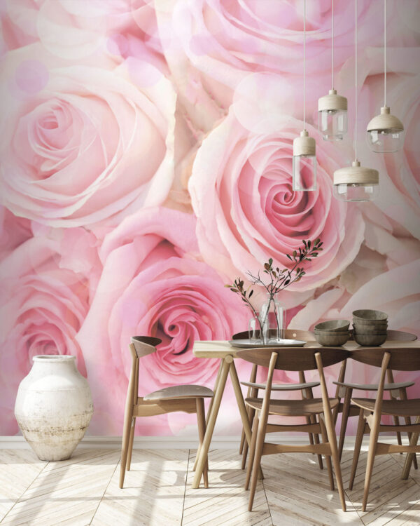 Grupo de rosas rosadas Fotomurales Grupo de rosas rosadas