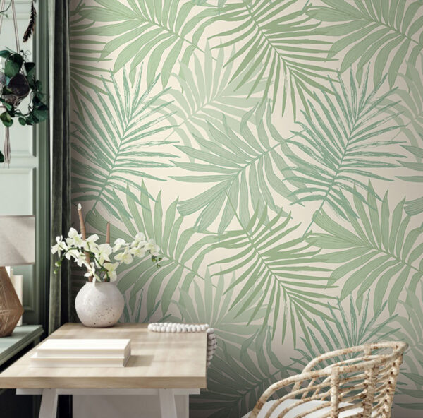 Diseño de hojas tropicales verdes Fotomurales Diseño de hojas tropicales verdes