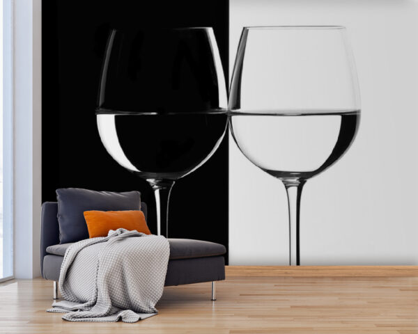Dos copas de vino con agua Fotomurales Dos copas de vino con agua