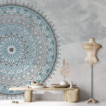 Fotomurales Mandala azul y gris