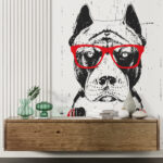 Fotomurales Perro con gafas y auriculares