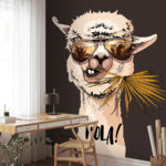Fotomurales ¡Chill saludo alpaca con gafas de sol!