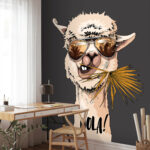 Fotomurales Llama con gafas de sol.