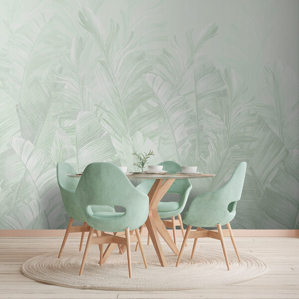 Fotomurales Motivo de hojas de menta, diseño elegante