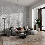 Fotomurales Imagen de plantas en blanco y gris