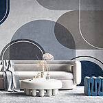 Fotomurales Círculo azul y blanco