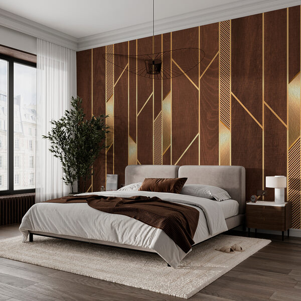 Elegante diseño geométrico en madera Fotomurales Elegante diseño geométrico en madera