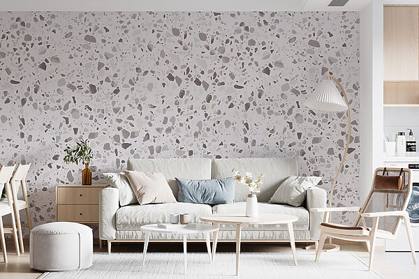 Superficie moteada de blanco y gris Fotomurales Superficie moteada de blanco y gris