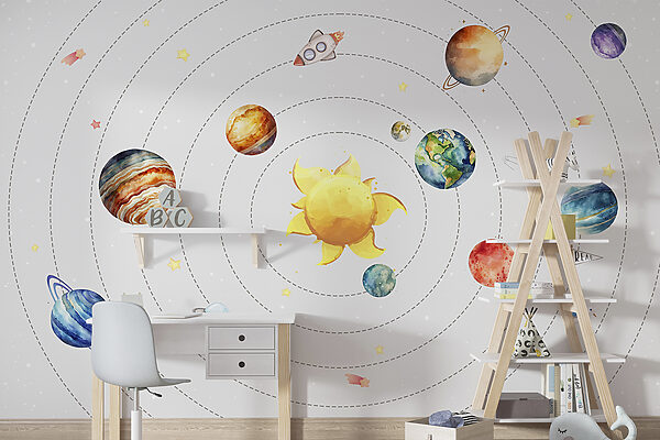 Acuarela de un planeta Fotomurales Acuarela de un planeta