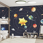 Fotomurales Sistema solar con planetas y estrellas