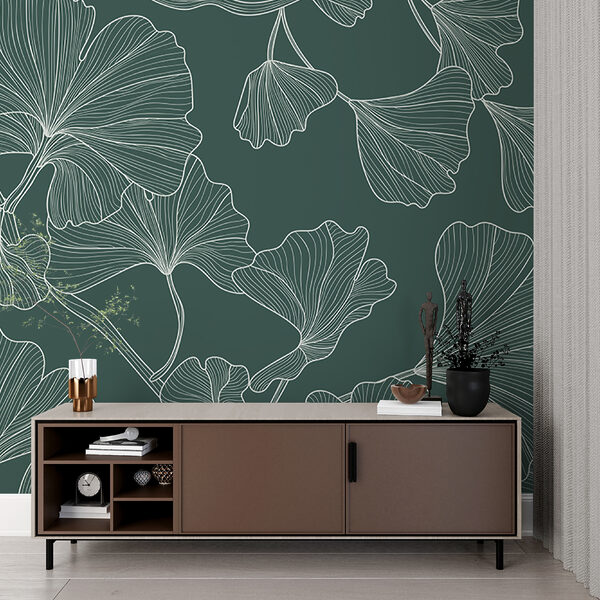 Elegante diseño de hojas de ginkgo Fotomurales Elegante diseño de hojas de ginkgo