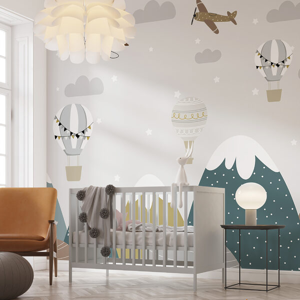 Papel pintado con montañas y aviones Fotomurales Papel pintado con montañas y aviones