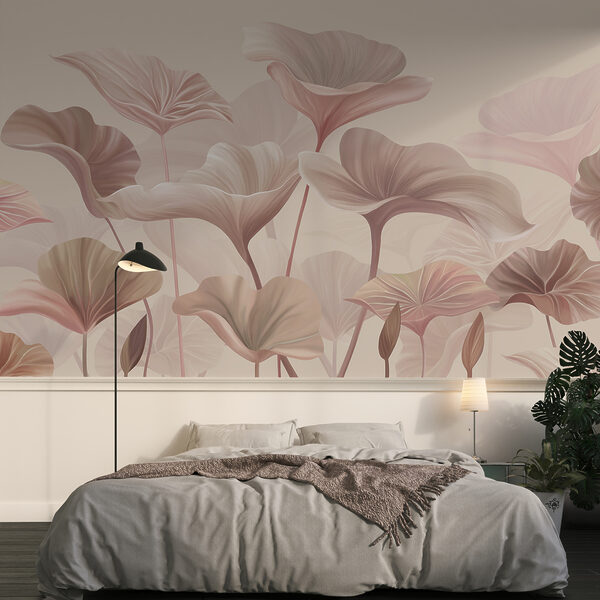 Elegante diseño floral en tonos pastel Fotomurales Elegante diseño floral en tonos pastel