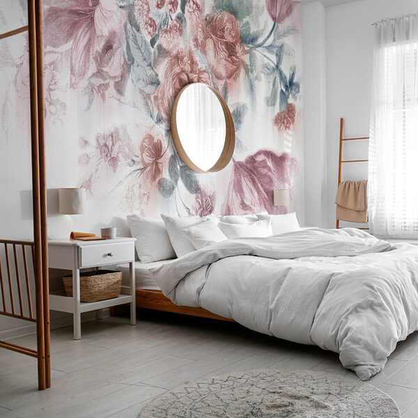 Motivo floral vintage en tonos suaves Fotomurales Motivo floral vintage en tonos suaves