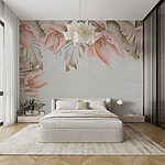 Fotomurales Borde floral con suaves pétalos rosas