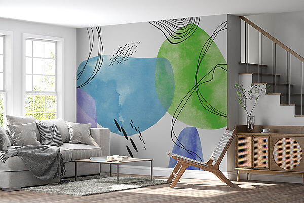 Arte verde y azul Fotomurales Arte verde y azul