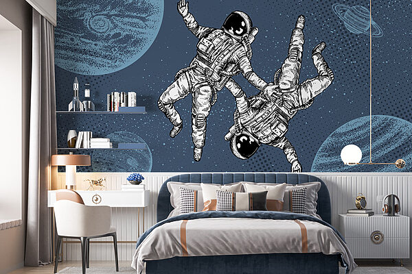 Dos astronautas flotando en el espacio Fotomurales Dos astronautas flotando en el espacio