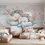 Fotomurales Unicornio durmiendo en las nubes