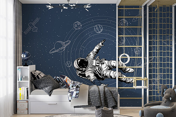 Un astronauta flotando en el espacio Fotomurales Un astronauta flotando en el espacio
