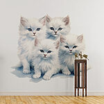 Fotomurales Grupo de gatitos blancos
