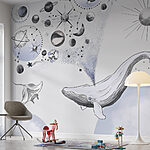 Fotomurales Círculo blanco y negro con puntos negros