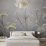 Fotomurales Pintura de flores sobre fondo gris