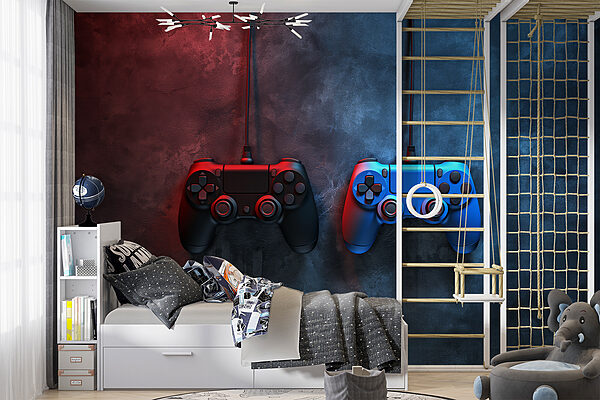 Mando de videojuegos azul Fotomurales Mando de videojuegos azul