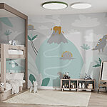 Fotomurales Viñeta de un volcán