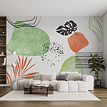 Fotomurales Arte verde y naranja
