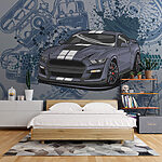 Fotomurales Coche con llave inglesa y ruedas
